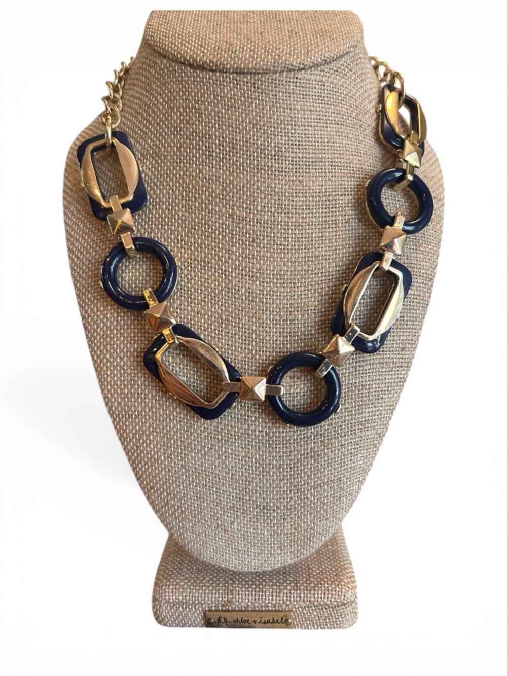 Gold & Navy Link Necklace - Women Jewelry